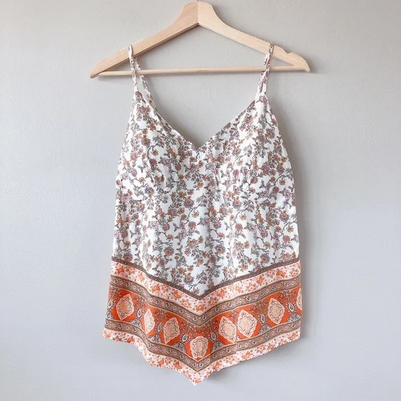 No Boundaries White and Brown Crop Camisole - Picture 3 of 17